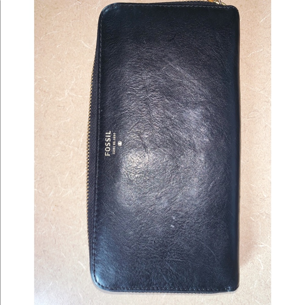 Fossil black real leather wallet